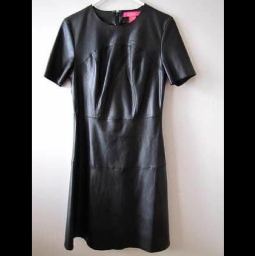 New faux black leather dress